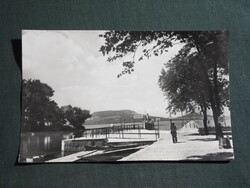 Képeslap,Fonyód,Bélatelep,Balaton part,hajóállomás,kikötő,móló,sétahajó látkép részlet,1958-