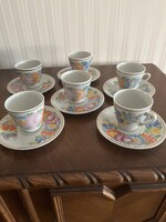Vintage kézzel festett porcelán kávéskészlet – D.P.R.K.