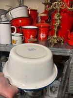 Nagyon jó állapotú fehér tál  zománcos zománcozott nosztalgia darab paraszti