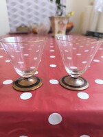 Kelyhes, talpas , különleges röviditalos , likőrős pohár 2 db  eladó!