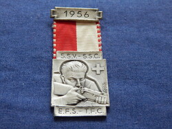 S.S.V.-S.S.C-E.F.S.-T.F.C. 1956-svájci lövész kitüntetés szalaggal (Huguenin)