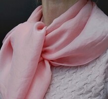 Rózsaszín 100% selyem silk kendő, 78 x 78 cm
