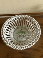 HERENDI PORCELÁN FONOTT KOSÁR, HECSEDLI DÍSZÍTÉSSEL