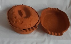 Natúr római tál  szett 34x24 cm