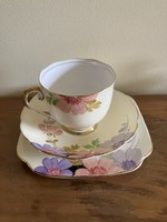 ANGOL PORCELÁN TEÁS, REGGELIZŐ KÉSZLET- ROSLYN