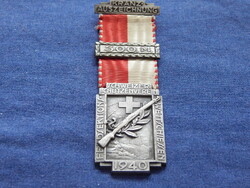 Kranzauszeichnung 300.m. 1940-svájci lövész kitüntetés szalaggal (Huguenin)