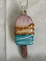 Gyönyörű retró karácsonyfa üveg dísz élénk szép színek.