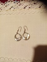 Régi, jelzett, mexikói alpakka fülbevaló gyöngyházzal