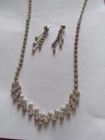 Régi strasszos nyaklánc +fülbevaló