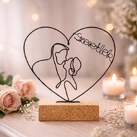 Romantikus ajándék drótból Valentin napra, évfordulóra szerelmeseknek - Nászajándék ötlet, Szeretlek