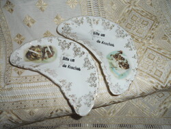 2 db antik  csontos tányér  porcelánból-az ár a 2 db-ra vonatkozik