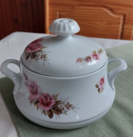 PMR Bavaria rózsás fedeles porcelán tál – 15 cm