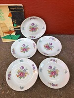 Cseh porcelán  virág mintás süteményes tányérok