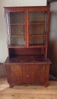 Antik jelzett LINGEL vitrin, vitrines tálaló