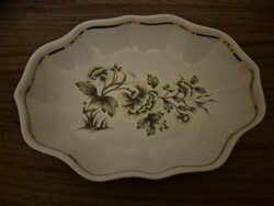 Hollóháza porcelán tálka, erika mintás dekorral.