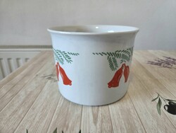 Zsolnay porcelán karácsonymintás kaspó