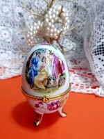Angelika Kauffmann jelenetes porcelán tojás ékszertartó