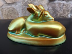 Zsolnay eozin mázas őzikék