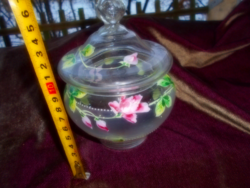 Antik  bonbonier  üvegből szecessziós  kézi festéssel