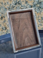 Régi ezüst képkeret fa hátlappal