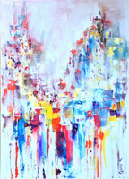 Láthatatlan városok art by Konrad Biro 70x50 cm olaj,vàszon. A festmény magáért beszél!