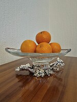 Ezüstözött talpas üvegtál