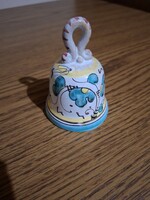 Habán jellegű mintás kerámia csengő, harang. 9 cm. Hibátlan