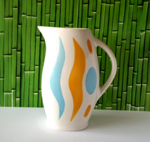 VINTAGE JELZETT GRÁNIT KISPEST KANCSÓ KÉK SÁRGA MINTÁVAL