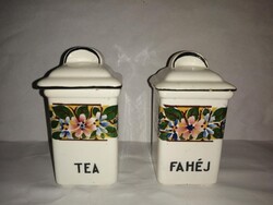 Antik Városlődi kerámia fahéj és tea tartó