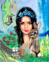 Nyári zápor - akrilfestmény (vegyes technika) - 50 x 40 centi