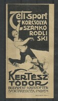 1920.- 1 db - számolócédula - Kertész Tódor - Téli sport- szánkó