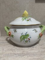 Herendi Hecsedli mintás leveses tál  – citrom fogóval