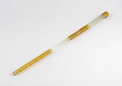 1Y677 Régi borostyánsárga csiszolt kristály szipka 29.5 cm