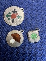 Antik ezüst zománc medálkák