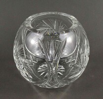 1Y701 Régi csiszolt kristály gömbváza 12.5 cm
