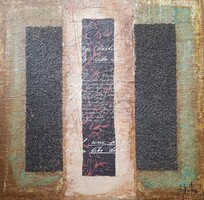 Ajtai Tamás - Parete misteriosa I. és II. 71 x 70 cm vegyes technika, vászon 2002