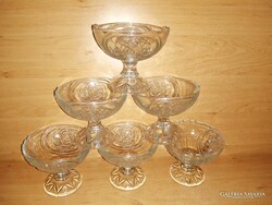 Talpas üveg desszertes pohár kehely készlet dobozában