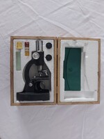 Vintage mikroszkóp C.O.C. fa dobozban (japán gyártmány, felújítandó)