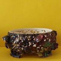 ZSOLNAY asztalközép-a Mályva sorozatból