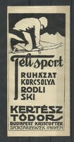 1920.- 1 db - számolócédula - Kertész Tódor -  I.- Téli sport- szánkó