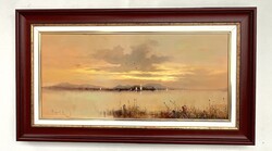 Jakubik István BALATON Keretezve 55x98 cm