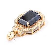 Arany gyűrű és függő párban 14 ct - zafírral és gyémántokkal