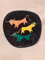 Bodrogkeresztúri art deco bikás tál