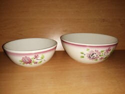 Régi jelzett Gránit tál párban - átm. 15 és 17,5 cm