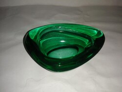 Zöld üveg hamutál, hamutartó