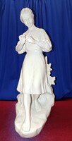 Szovjet porcelán figura - LÁNY VIRÁGGAL