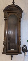 Ónémet Neoreneszànsz 1890-Fali vitrin,Fali Óra Doboz tok 1,2,3 súlyos  kulcs tartó szekrény. Videó!