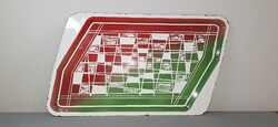 Nemzeti színű zománc tálca nagy méret 50 x 29 cm.