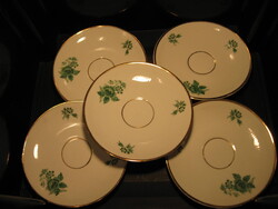 5 db zöld rózsás alátét tányér lengyel Walbrzych porcelán egyben eladó