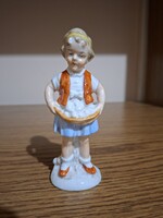Lippelsdorf (Grafenthal) porcelán gombát gyűjtő lány. Hibátlan.